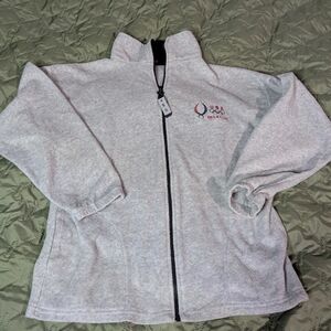 2008 Olympic Beijing Gray Zip-Up Fleece Jacket